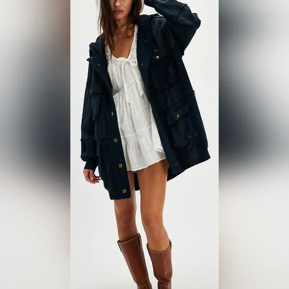 Free People We The Free Hoodie/Navy - Picture 3 of 16